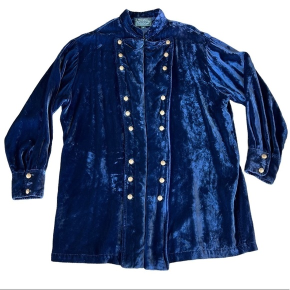 Ralph Lauren Country Tops - Vintage Ralph Lauren Country Crushed Velvet Top Sz 12 Double Breasted ILGWU Made